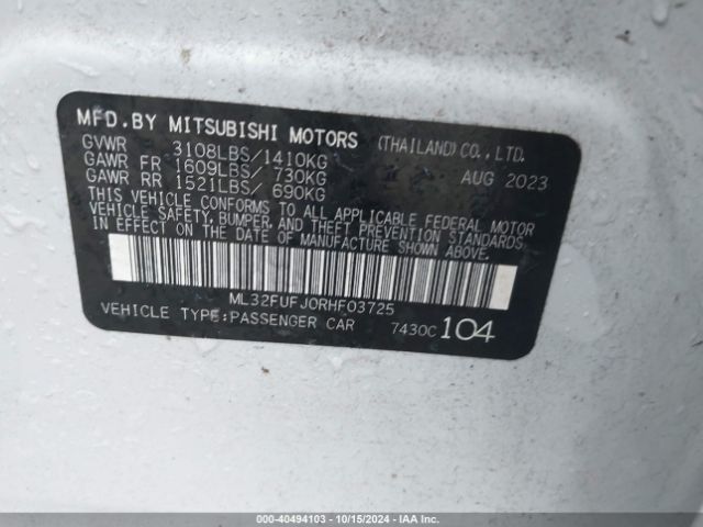 ML32FUFJ0RHF03725 Mitsubishi Mirage G4 Es