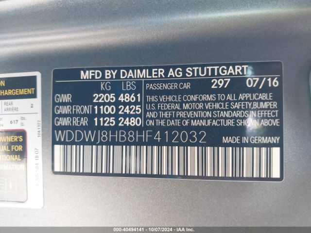 WDDWJ8HB8HF412032 Mercedes-Benz Amg C 63 S