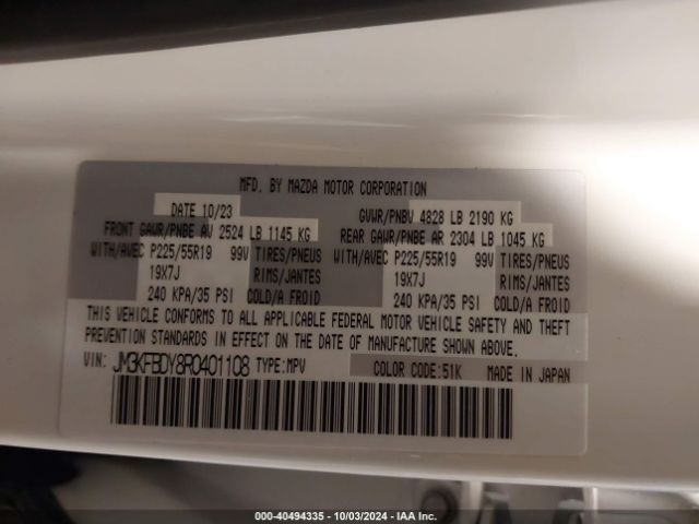 JM3KFBDY8R0401108 Mazda Cx-5 2.5 Turbo Premium