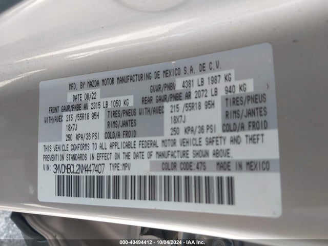 3MVDMBCL2NM447407 Mazda Cx-30 Preferred
