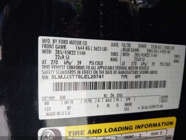 5LMJJ3TT6LEL20741 Lincoln Navigator Black Label L
