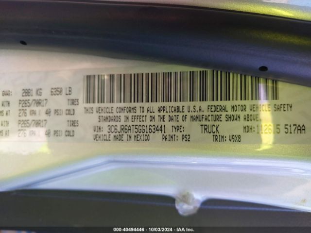 3C6JR6AT5GG163441 RAM 1500 Tradesman