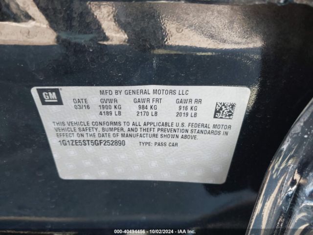 1G1ZE5ST5GF252890 Chevrolet MALIBU 1LT