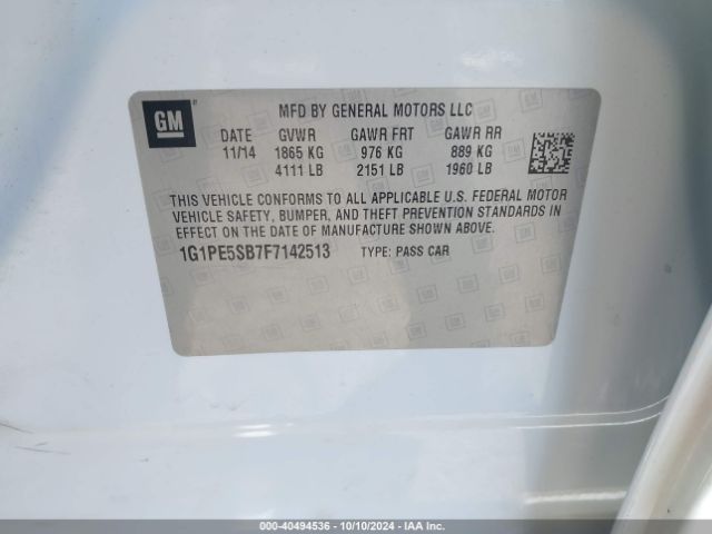 1G1PE5SB7F7142513 Chevrolet Cruze 2lt Auto