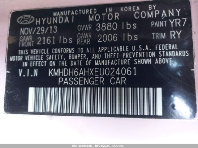 KMHDH6AHXEU024061 Hyundai Elantra