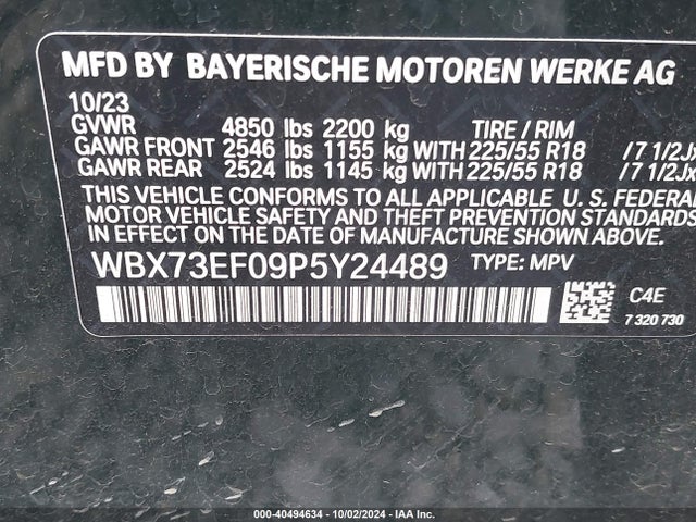 BMW X1 Xdrive28i 2023 WBX73EF09P5Y24489 Image 9