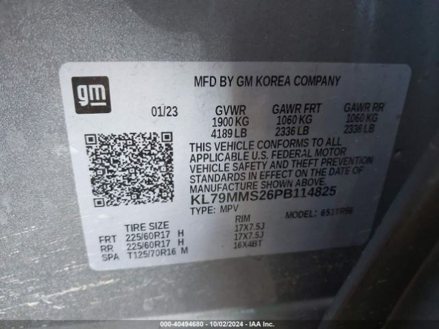 KL79MMS26PB114825 Chevrolet Trailblazer Fwd Ls