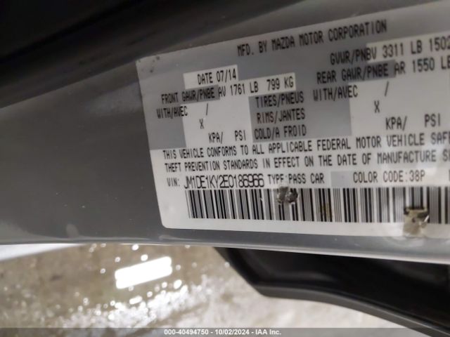 JM1DE1KY2E0186966 Mazda Mazda2 Sport