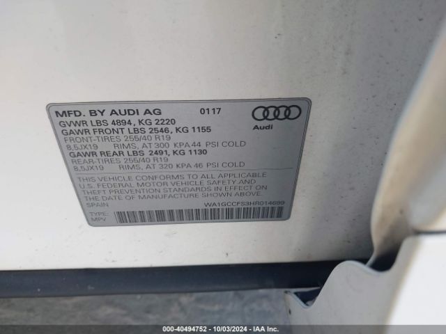 WA1GCCFS3HR014699 Audi Q3 2.0t Premium