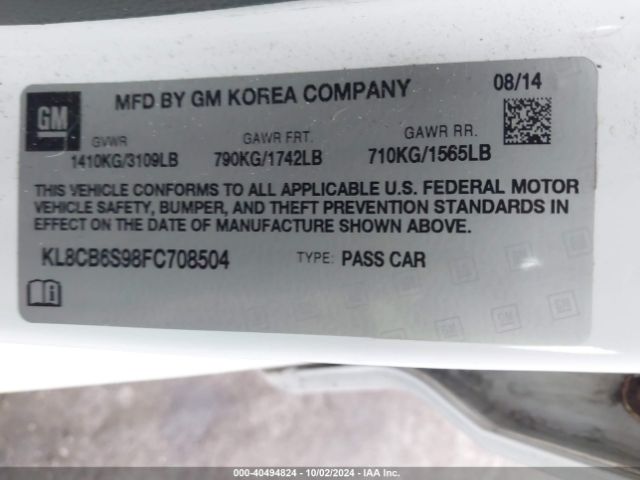 KL8CB6S98FC708504 Chevrolet Spark Ls Cvt