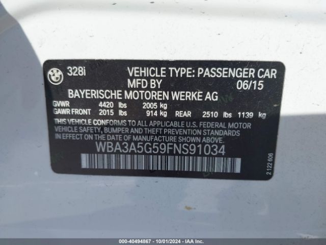 WBA3A5G59FNS91034 BMW 328I