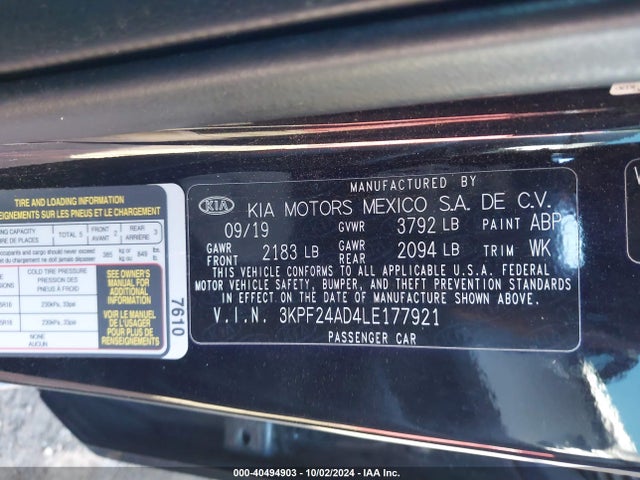 KIA Forte Lxs 2020 3KPF24AD4LE177921 Image 9