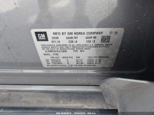 KL4MMDS23LB133690 Buick Encore Gx Fwd Select