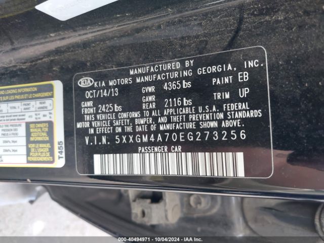 5XXGM4A70EG273256 KIA Optima Lx