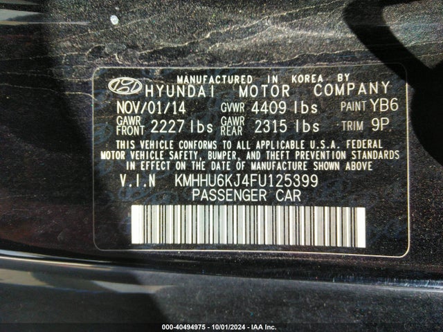 Hyundai Genesis 3.8 Ultimate 2015 KMHHU6KJ4FU125399 Image 9