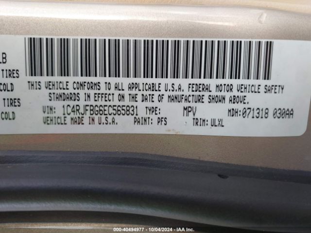 1C4RJFBG6EC565831 Jeep Grand Cherokee Limited
