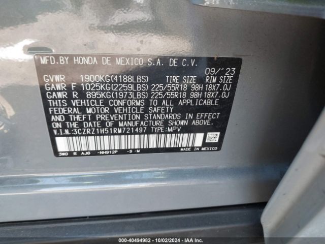 3CZRZ1H51RM721497 Honda HR-V