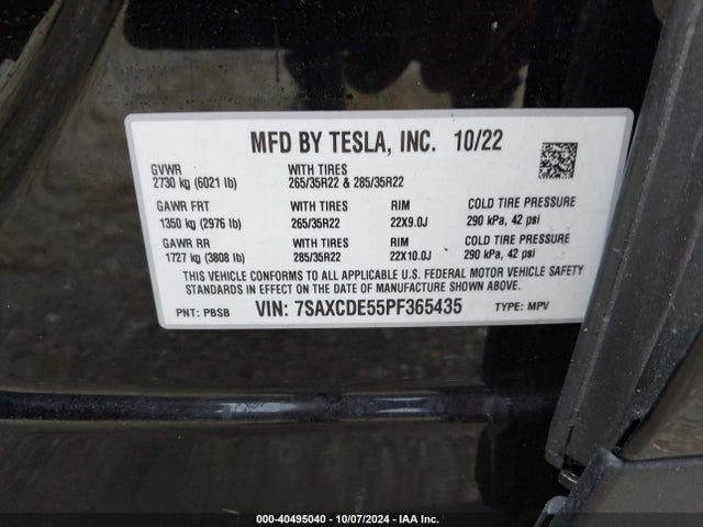 2023 TESLA MODEL X 7SAXCDE55PF365435 Photo 8
