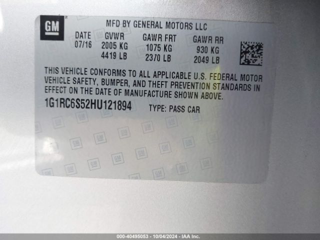 1G1RC6S52HU121894 Chevrolet VOLT LT