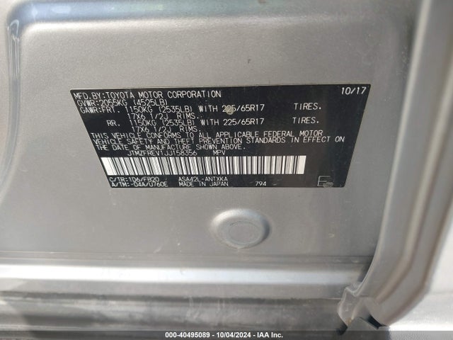 Toyota RAV4 LE 2018 JTMZFREV1JJ158356 Image 9