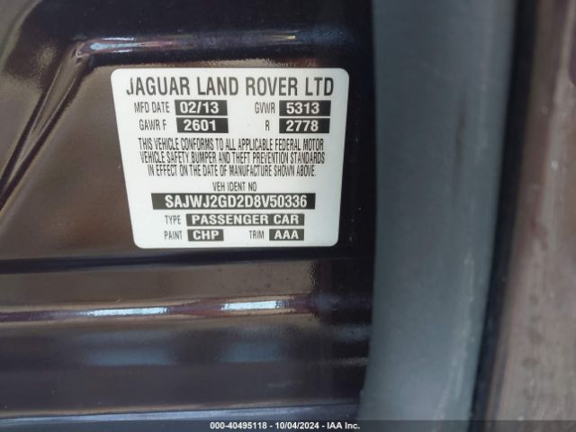 2013 JAGUAR XJ SAJWJ2GD2D8V50336 Photo 8