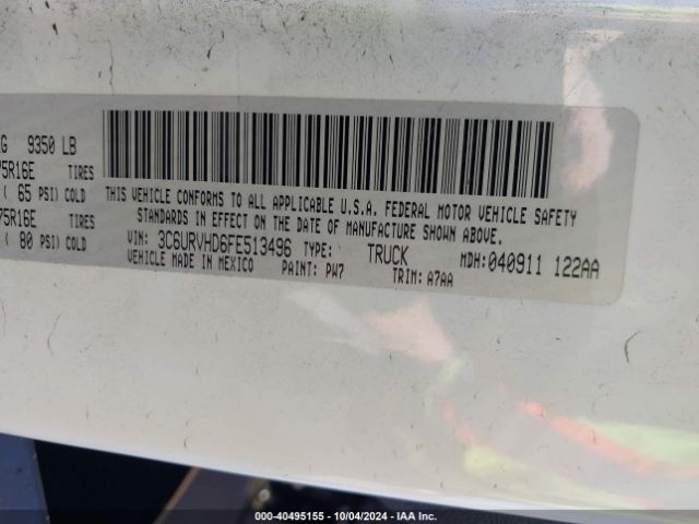 3C6URVHD6FE513496 RAM Promaster 3500 High Roof