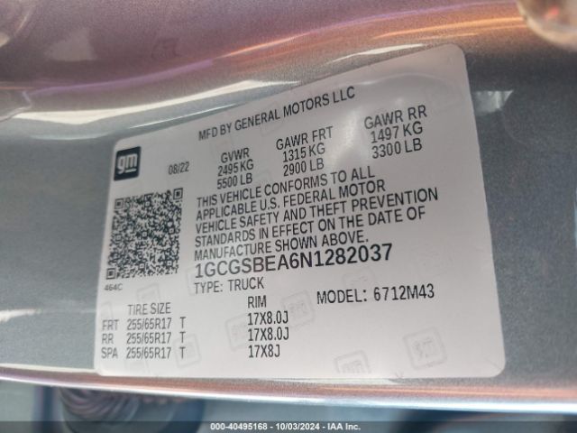 1GCGSBEA6N1282037 Chevrolet Colorado 2wd  Short Box Wt