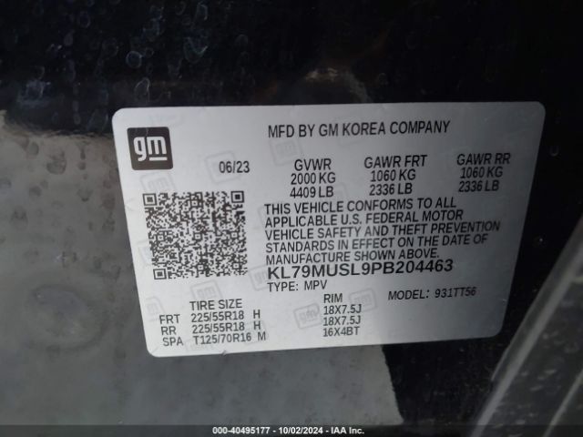 KL79MUSL9PB204463 Chevrolet Trailblazer Awd Rs