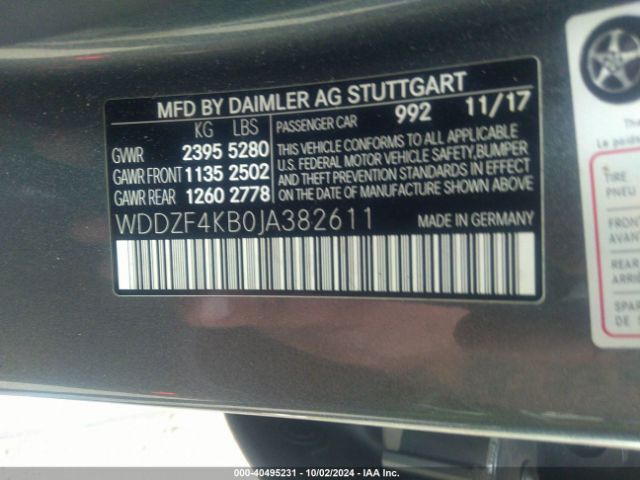 WDDZF4KB0JA382611 Mercedes-Benz E 300 4matic