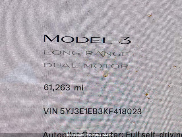 Tesla Model 3 Long Range/performance 2019 5YJ3E1EB3KF418023 Image 14