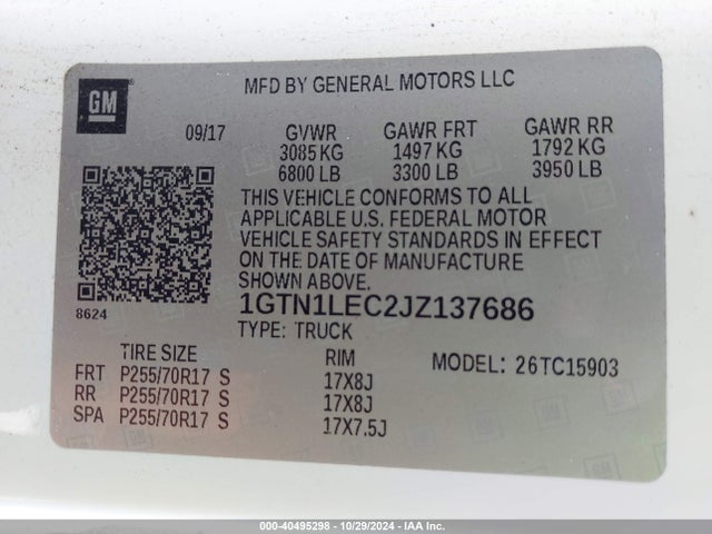 GMC SIERRA 1500 2018 1GTN1LEC2JZ137686 Image 9