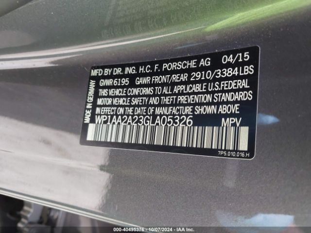 WP1AA2A23GLA05326 Porsche Cayenne