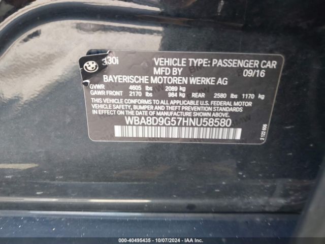 WBA8D9G57HNU58580 BMW 330i Xdrive