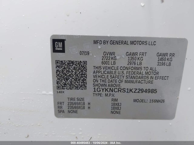 2019 CADILLAC XT5 1GYKNCRS1KZ294985 Photo 8