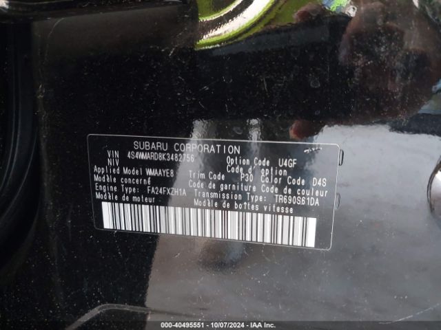 4S4WMARD8K3482756 Subaru Ascent Touring