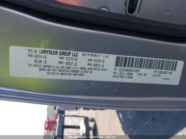 2C3CDXBG0EH213994 Dodge Charger Se