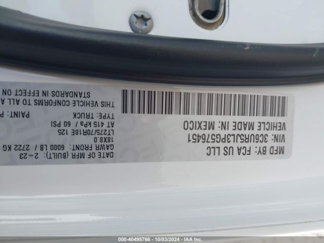 3C6UR5JL3PG576451 RAM 2500