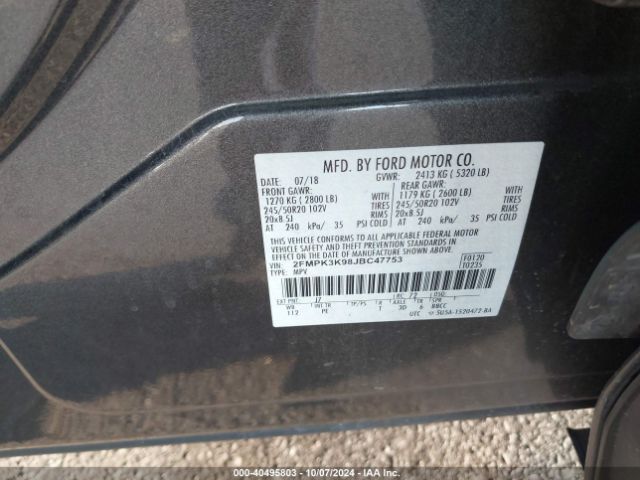 2FMPK3K98JBC47753 Ford Edge Titanium