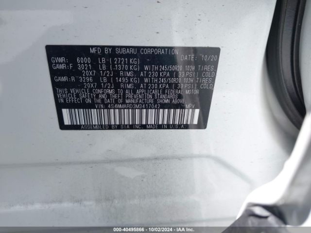 4S4WMARD3M3417042 Subaru Ascent Touring