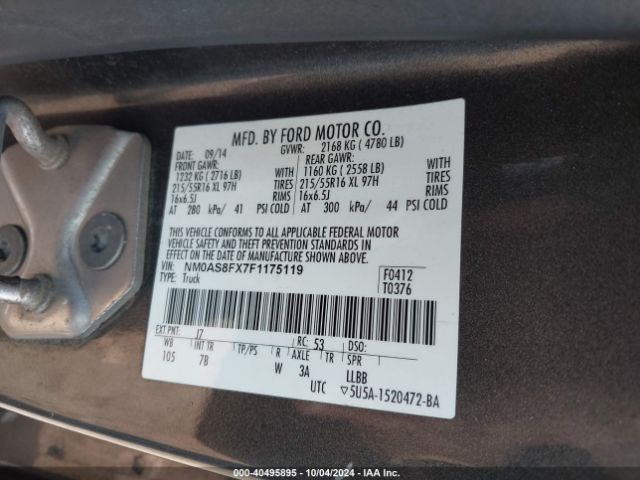 NM0AS8FX7F1175119 Ford Transit Connect Xlt