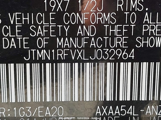Toyota Rav4 Limited 2020 JTMN1RFVXLJ032964 Image 9