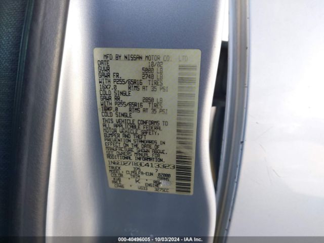 2003 NISSAN FRONTIER 2WD 1N6ED27T83C413323 Photo 8