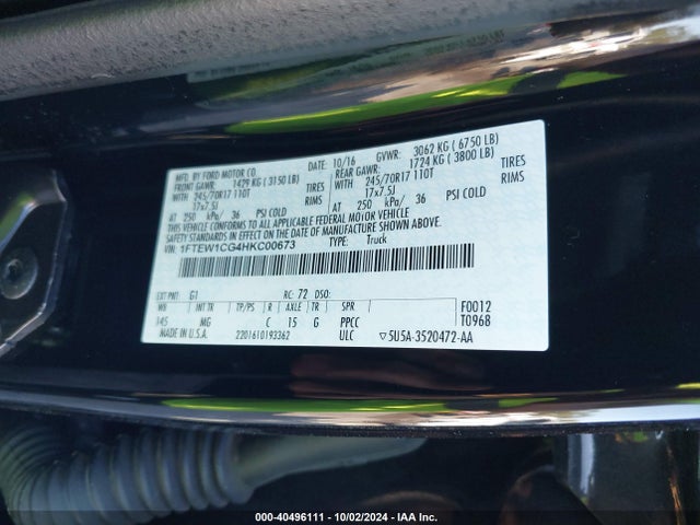 Ford F-150 Xlt 2017 1FTEW1CG4HKC00673 Image 9