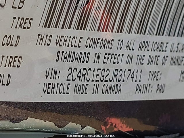 2C4RC1EG2JR317411 Chrysler Pacifica Touring L Plus