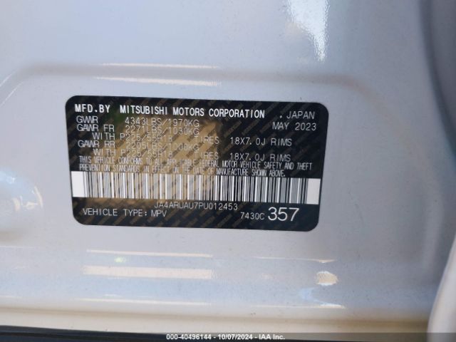 JA4ARUAU7PU012453 Mitsubishi Outlander Sport 2.0 Le