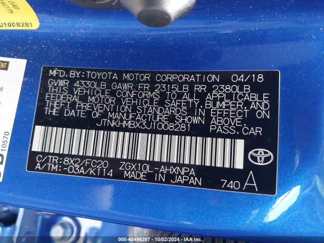 JTNKHMBX3J1008281 Toyota C-HR XLE