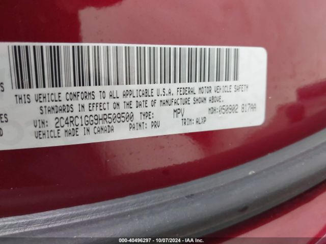 2C4RC1GG9HR509500 Chrysler Pacifica Limited
