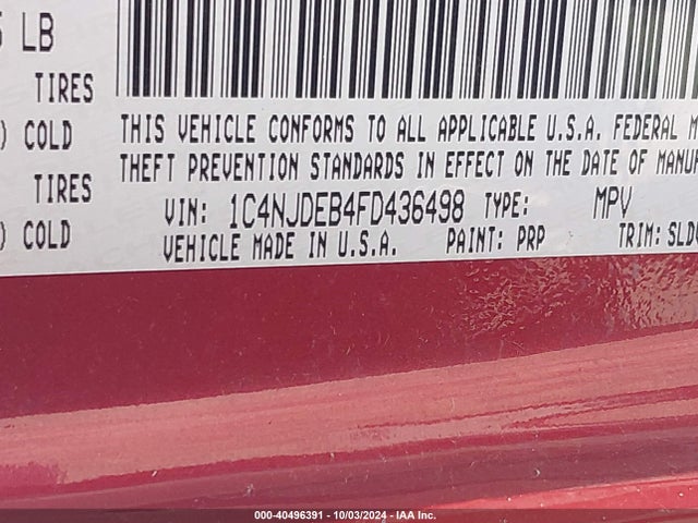 1C4NJDEB4FD436498 Jeep Compass High Altitude Edition