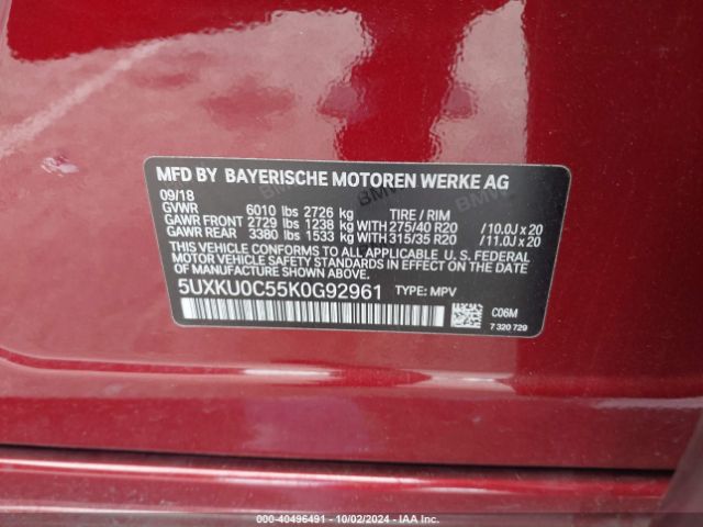5UXKU0C55K0G92961 BMW X6 Sdrive35i