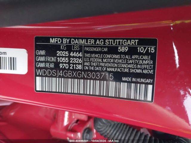 WDDSJ4GBXGN303715 Mercedes-Benz CLA 250 4MATIC